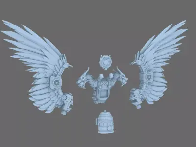 Cyber Samurai V8 Dragon King Jetpack 3D print model