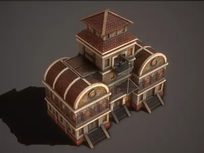 Roman greek Outpost Low-poly 3D model