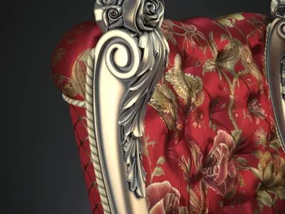 Lunardelli rococo armchair 3D model