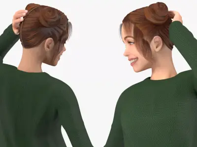 Urban Style Young Woman Rigged for Maya 3D model