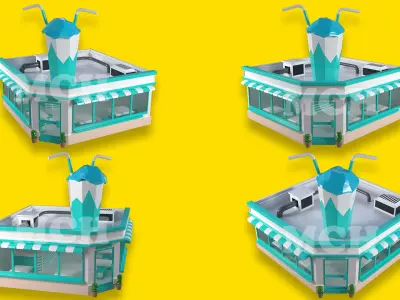 Coffee Shop Low-poly 3D model