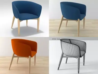 Lulea four chairs 3D model