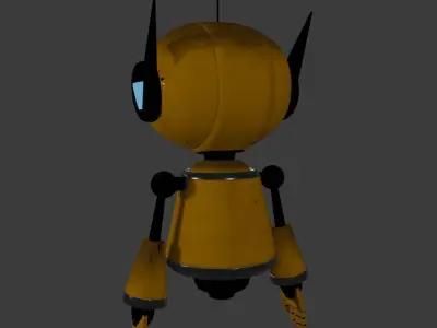 Chip the bot assistant Low-poly 3D model