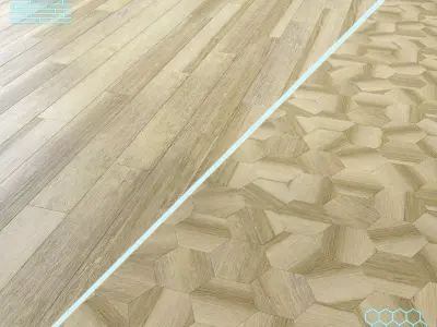 Parquet - Laminate - Wooden floor 2 in 1 Low-poly 3D model