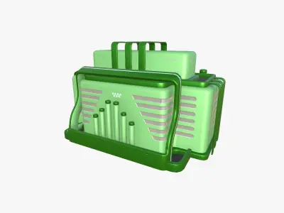 SciFi Bank A06 Green - Sci Fi Exterior Design Low-poly 3D model