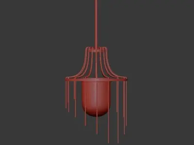 Kylie 1 Light 12 in  W Aged Brass Pendant 3D model