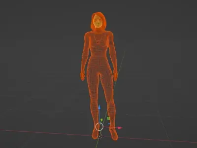 Black Cat Classical Costume - ANIMATED Low-poly 3D model