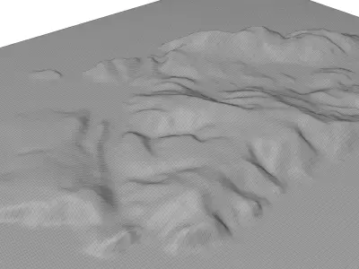 Kyra Panagia Island 3D model terrain Low-poly 3D model