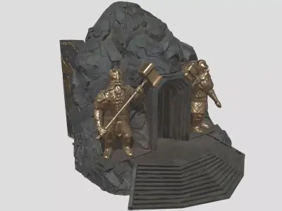 Dwarf entrance Low-poly 3D model