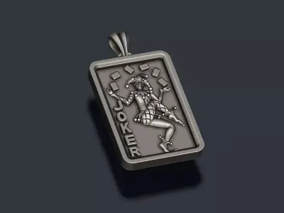 Joker playing card pendant light 3D print model