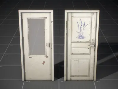 Used Soviet Doors Low-poly 3D model