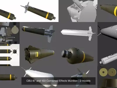 CBU-87 and 103 Combined Effects Munition 3D Model Pack