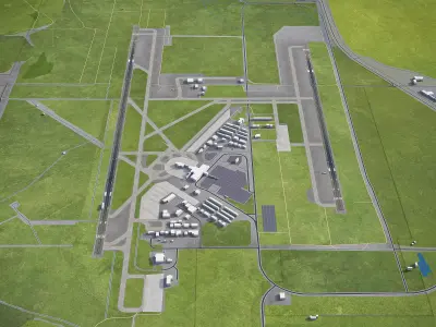 Eugene - Airport - EUG Low-poly 3D model