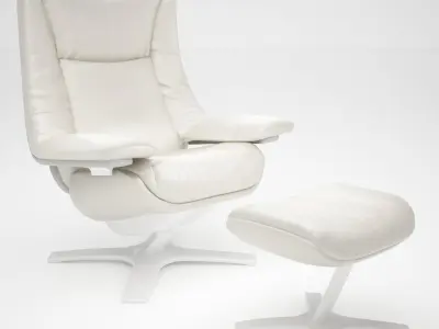 Lowpoly Natuzzi Revive Chair and Ottoman Low-poly 3D model