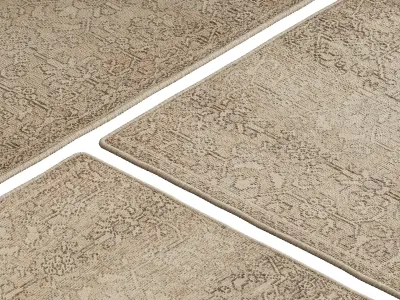 Carpet set 2202 - Jute Rug - 4K 3D model