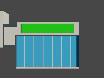 Low poly city game asset Low-poly 3D model