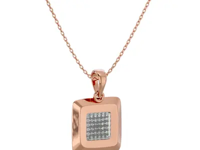 Light Minimalist Diamond Pendant Necklace 3D print model