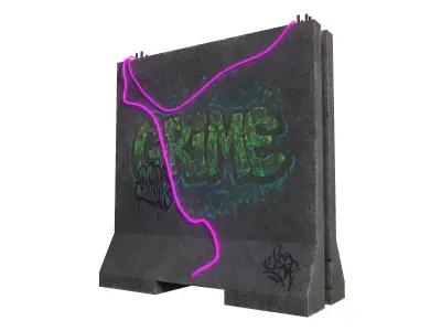 Concrete Wall Barricade Barrier RoadBlock 3D model purchase