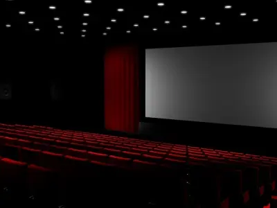 Movie Theater with screen 3D model