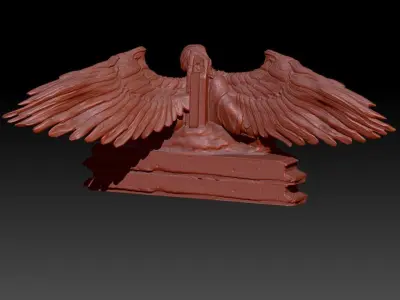 Angel statue with Jesus Improved 3D model