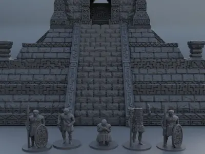 Jungle Temple Tabletop Terrain 28 mm 3D print model