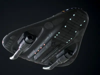 Sci Fi Space Ship Low-poly 3D model