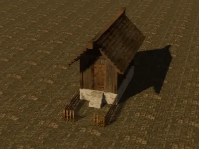 Medieval House 21 Free low-poly 3D model
