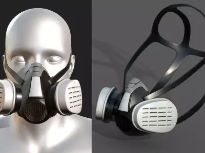 Gas mask helmet 3d safety isolated military combat  Low-poly 3D model purchase