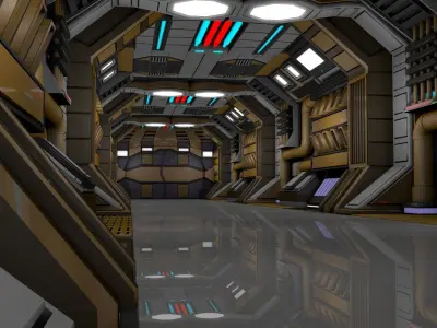 Sci Fi Corridor  3D model 40