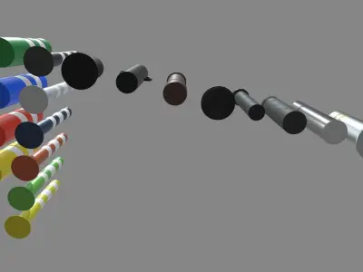 Bollards Pack Low-poly 3D model