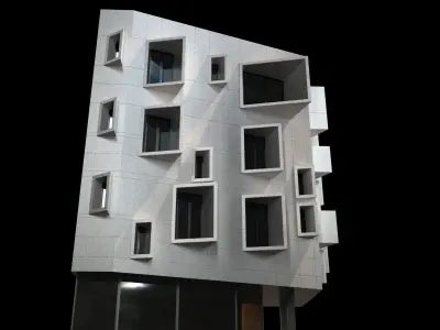 Modern Corner Building 3D model