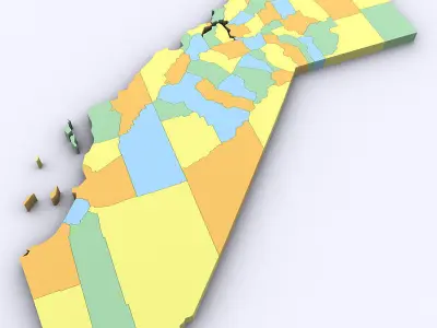 Map of California 3D model