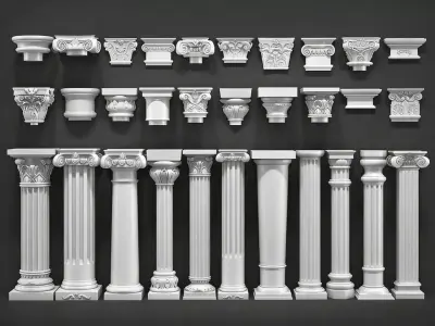  European-style Roman column 3D model