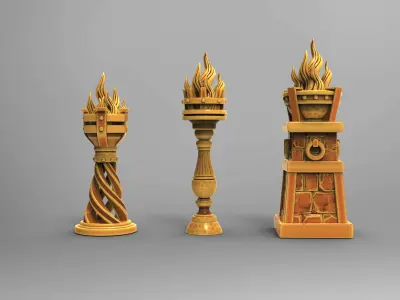 Medieval Braziers 3D print model