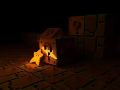 Starblock - Super Mario 3D - Digital Sculpture Low-poly 3D model