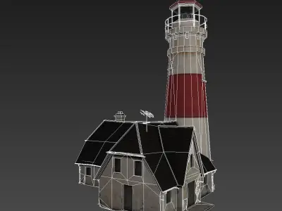Light house Low-poly 3D model