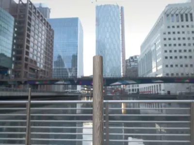 Wooden Electricity Pole with Concrete Connection - Object  025 Low-poly 3D model
