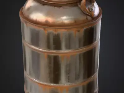 Industrial Metal Canister Rusty Low-poly 3D model
