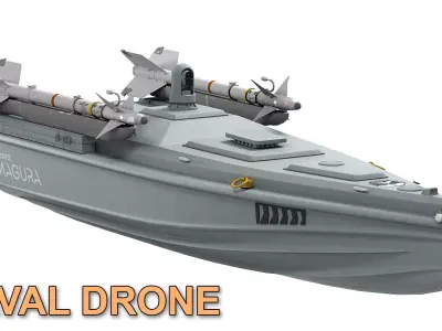 Magura Ukrainian Naval Drone Low-poly 3D model