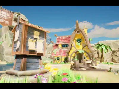 Stylized Pirate Dream Island Low-poly 3D model