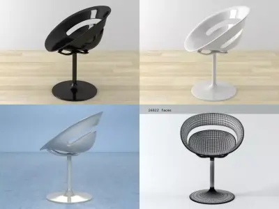 Tina 2 set of plastic chairs 3D model