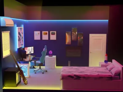 cyberpunk bedroom 3D model