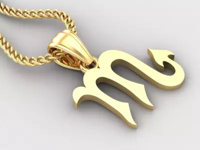 Scorpio Light Gold Pendant Version 5 3D print model