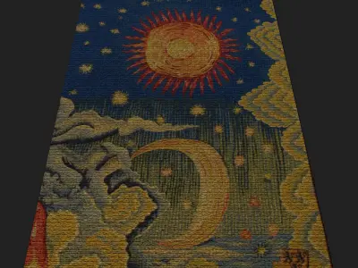 Summer Apocalypse Tapestry  Low-poly 3D model