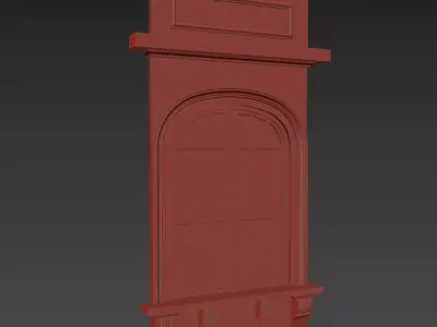 Classical Stone Carving Window 01 Low-poly 3D model