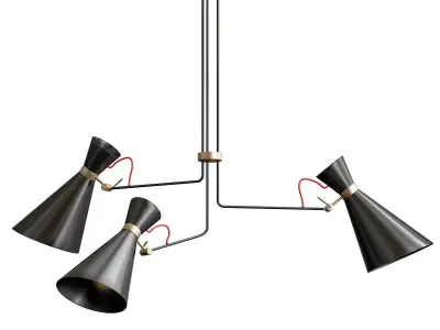Simone three pendant lights hanging from ceiling 3D model