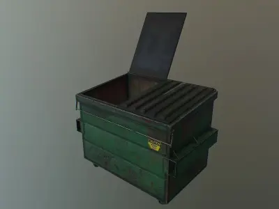 PBR Dirty Dumpster Low-poly 3D model
