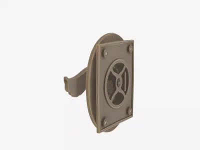 3D Brass Bank Entrance Handle Ornate Backplate and Antique 3D model