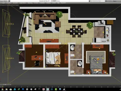 EGYPT two bedroom apartment floor plan 3D print model