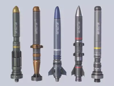 Scifi torpedo collection 3D Model Pack